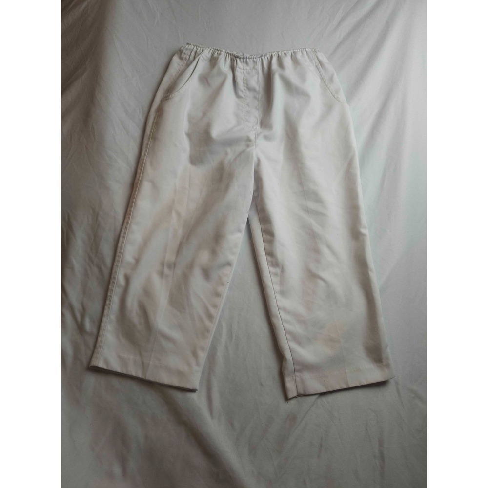 Capri Pants Womens 6P Petite White Cropped Business Casual Coastal Grandma Chic